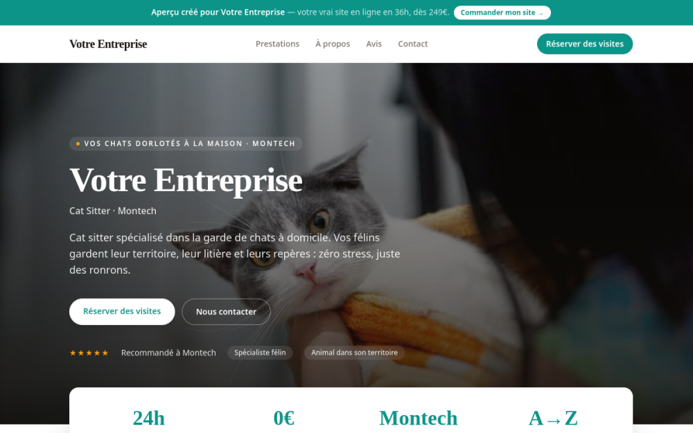 Agence digitale pour cat sitter à Montech — création de site internet cat sitter à Montech