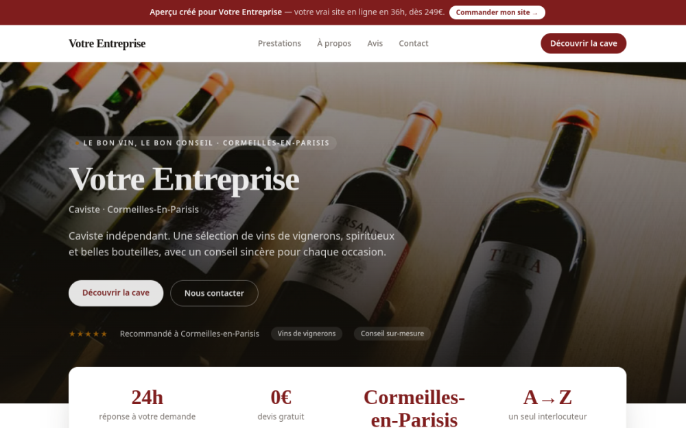 Agence digitale pour caviste à Cormeilles-en-Parisis — création de site internet caviste à Cormeilles-en-Parisis
