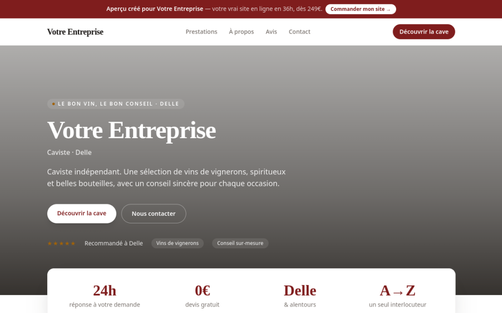 Agence digitale pour caviste à Delle — création de site internet caviste à Delle