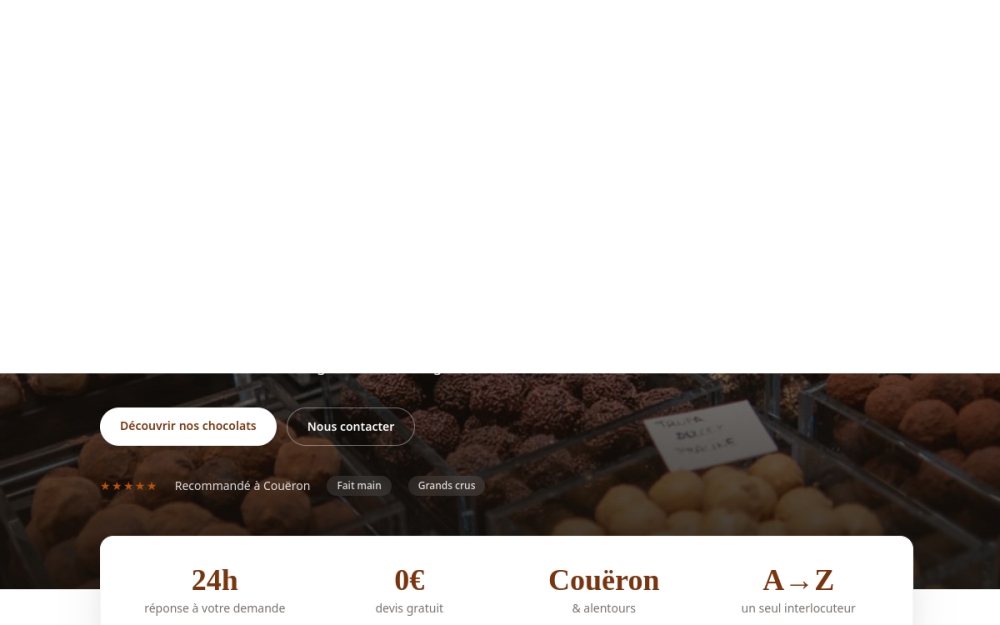 Agence digitale pour chocolatier à Couëron — création de site internet chocolatier à Couëron