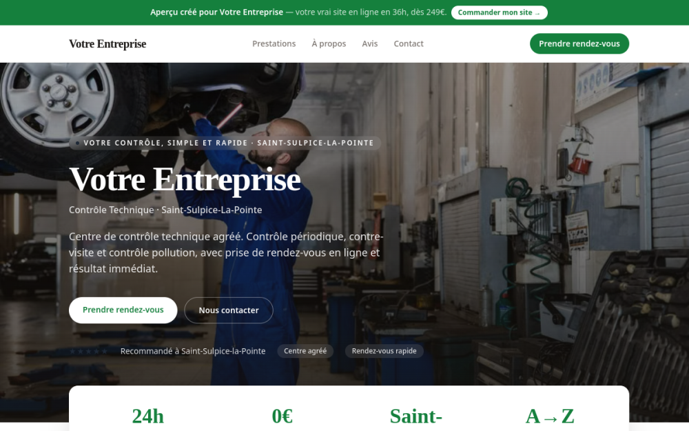 Agence digitale pour contrôle technique à Saint-Sulpice-la-Pointe — création de site internet contrôle technique à Saint-Sulpice-la-Pointe