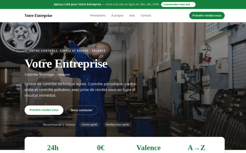 Agence digitale pour contrôle technique à Valence — création de site internet contrôle technique à Valence