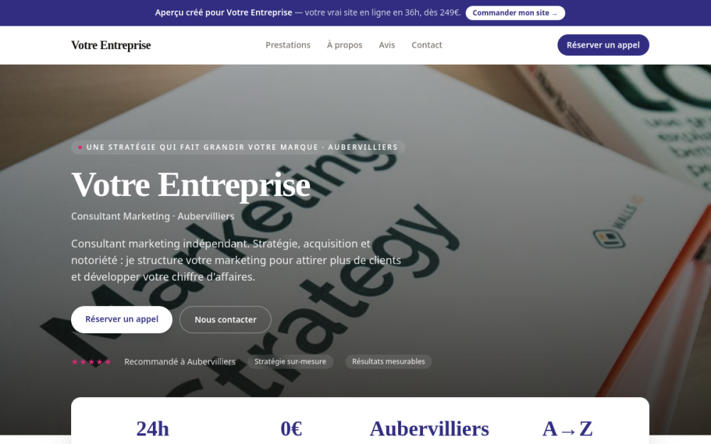 Agence digitale pour consultant marketing à Aubervilliers — création de site internet consultant marketing à Aubervilliers