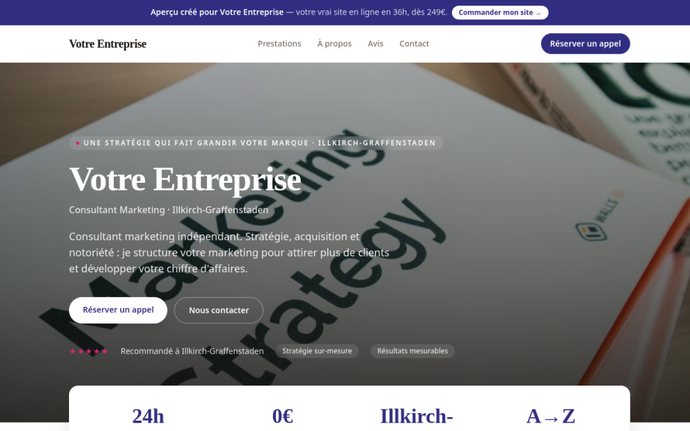 Agence digitale pour consultant marketing à Illkirch-Graffenstaden — création de site internet consultant marketing à Illkirch-Graffenstaden