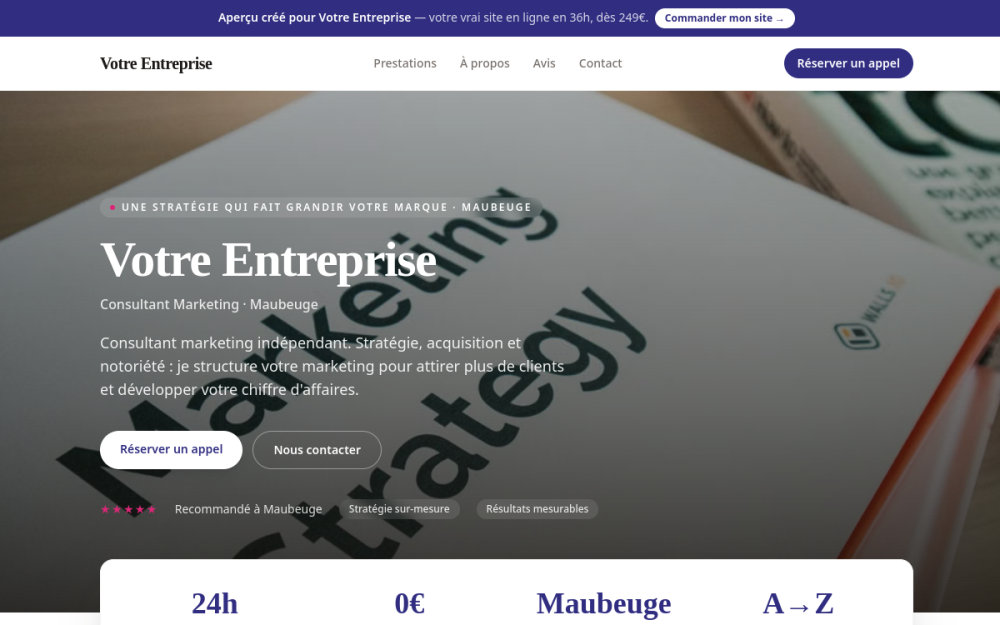 Agence digitale pour consultant marketing à Maubeuge — création de site internet consultant marketing à Maubeuge