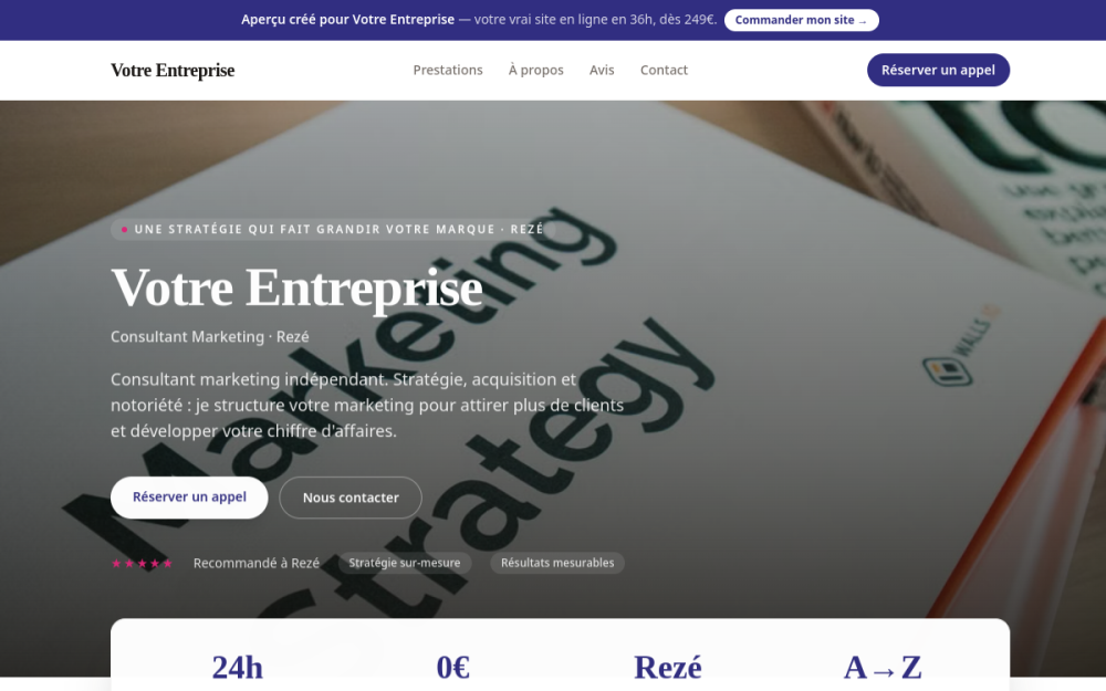 Agence digitale pour consultant marketing à Rezé — création de site internet consultant marketing à Rezé