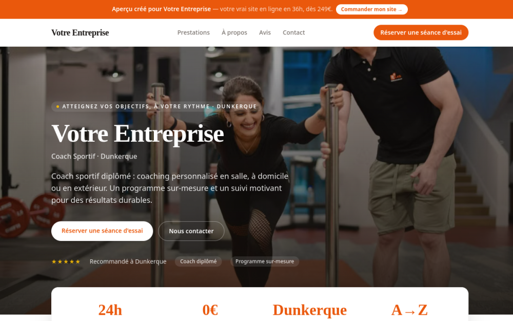 Agence digitale pour coach sportif à Dunkerque — création de site internet coach sportif à Dunkerque