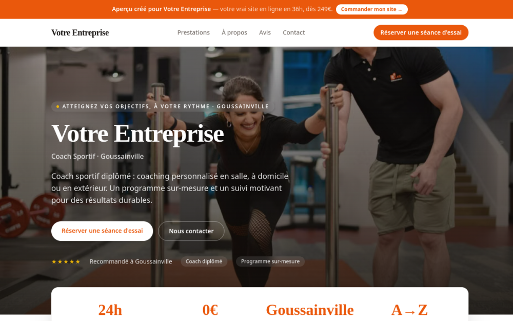 Agence digitale pour coach sportif à Goussainville — création de site internet coach sportif à Goussainville