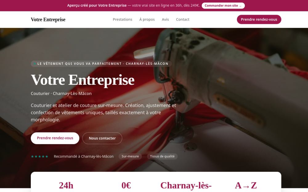 Agence digitale pour couturier à Charnay-lès-Mâcon — création de site internet couturier à Charnay-lès-Mâcon