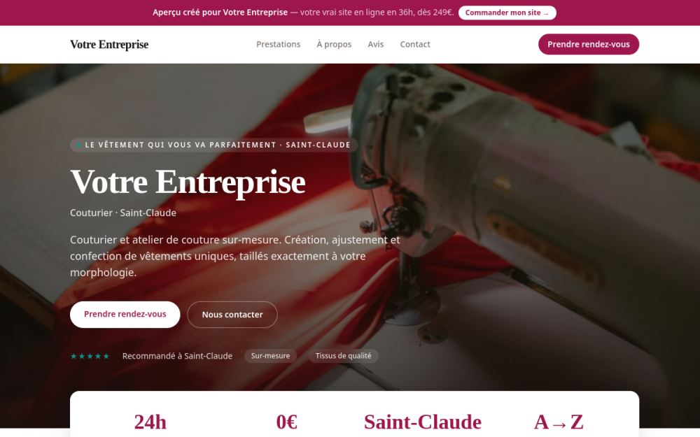 Agence digitale pour couturier à Saint-Claude — création de site internet couturier à Saint-Claude