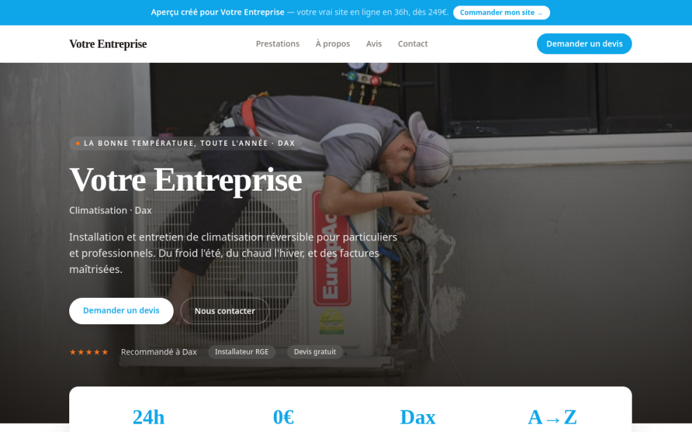 Agence web Énergie & Climatisation à Dax — création de site internet