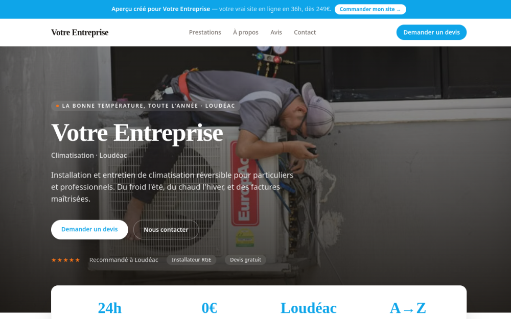 Agence web Énergie & Climatisation à Loudéac — création de site internet