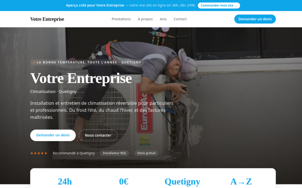Agence web Énergie & Climatisation à Quetigny — création de site internet