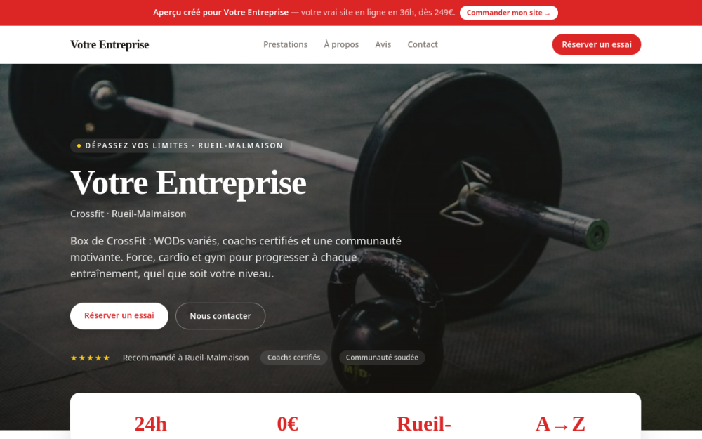 Agence digitale pour crossfit à Rueil-Malmaison — création de site internet crossfit à Rueil-Malmaison