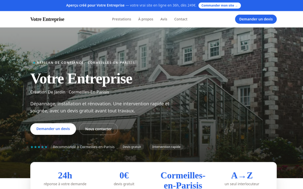 Agence digitale pour création de jardin à Cormeilles-en-Parisis — création de site internet création de jardin à Cormeilles-en-Parisis