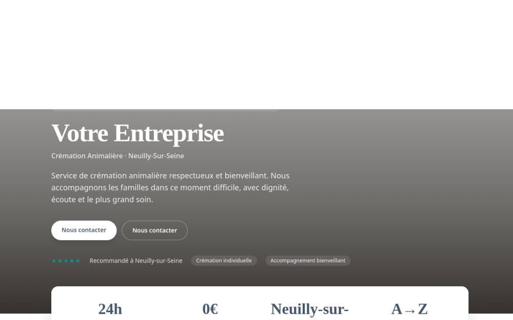 Agence digitale pour crémation animalière à Neuilly-sur-Seine — création de site internet crémation animalière à Neuilly-sur-Seine