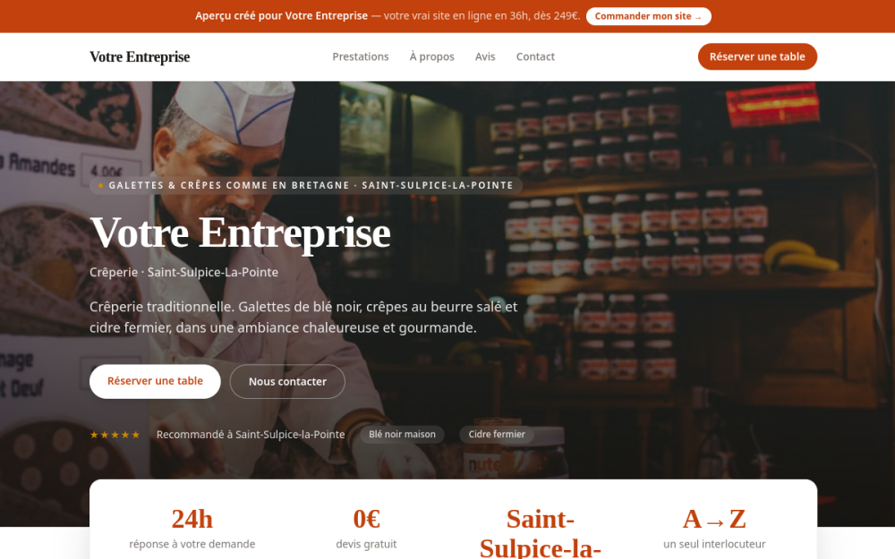 Agence digitale pour crêperie à Saint-Sulpice-la-Pointe — création de site internet crêperie à Saint-Sulpice-la-Pointe