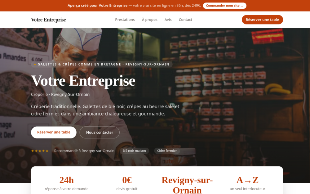 Agence digitale pour crêperie à Revigny-sur-Ornain — création de site internet crêperie à Revigny-sur-Ornain