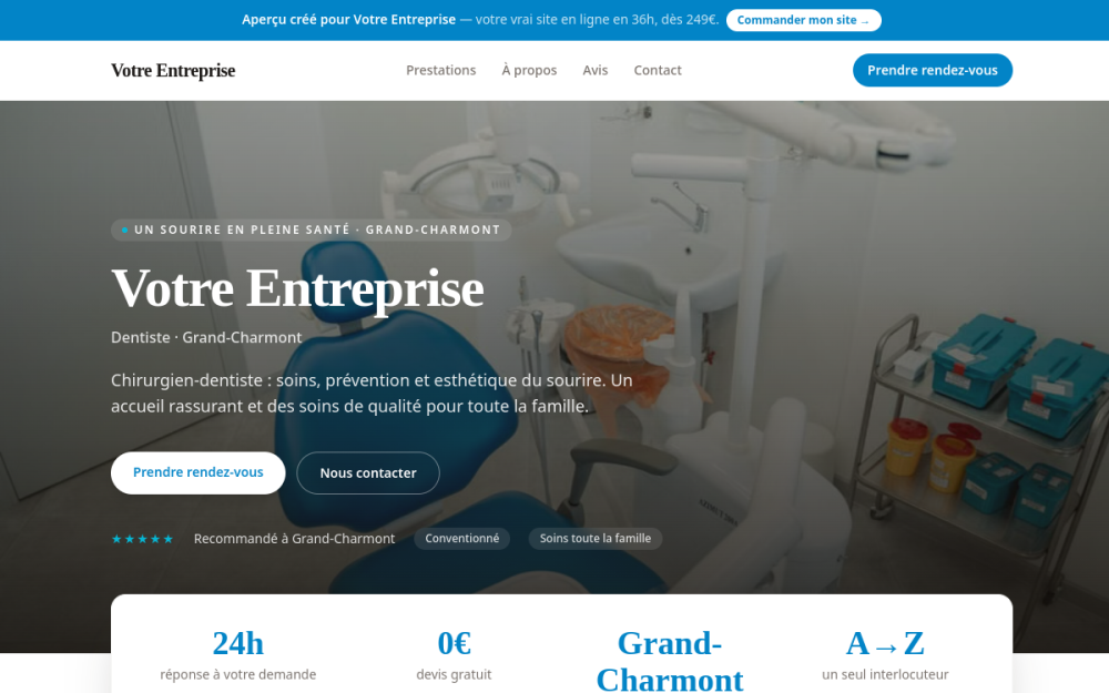 Agence digitale pour dentiste à Grand-Charmont — création de site internet dentiste à Grand-Charmont