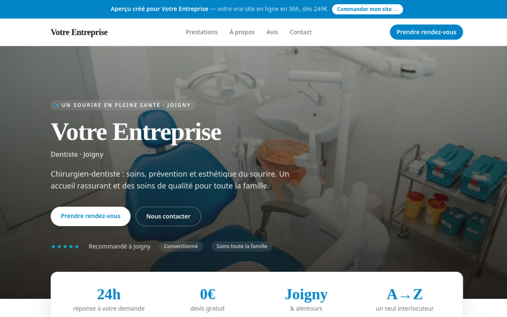 Agence digitale pour dentiste à Joigny — création de site internet dentiste à Joigny