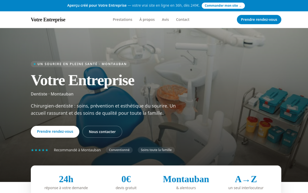 Agence digitale pour dentiste à Montauban — création de site internet dentiste à Montauban
