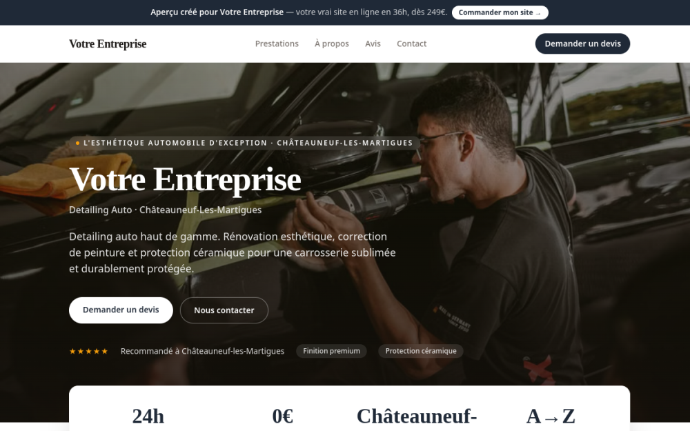 Agence digitale pour detailing auto à Châteauneuf-les-Martigues — création de site internet detailing auto à Châteauneuf-les-Martigues