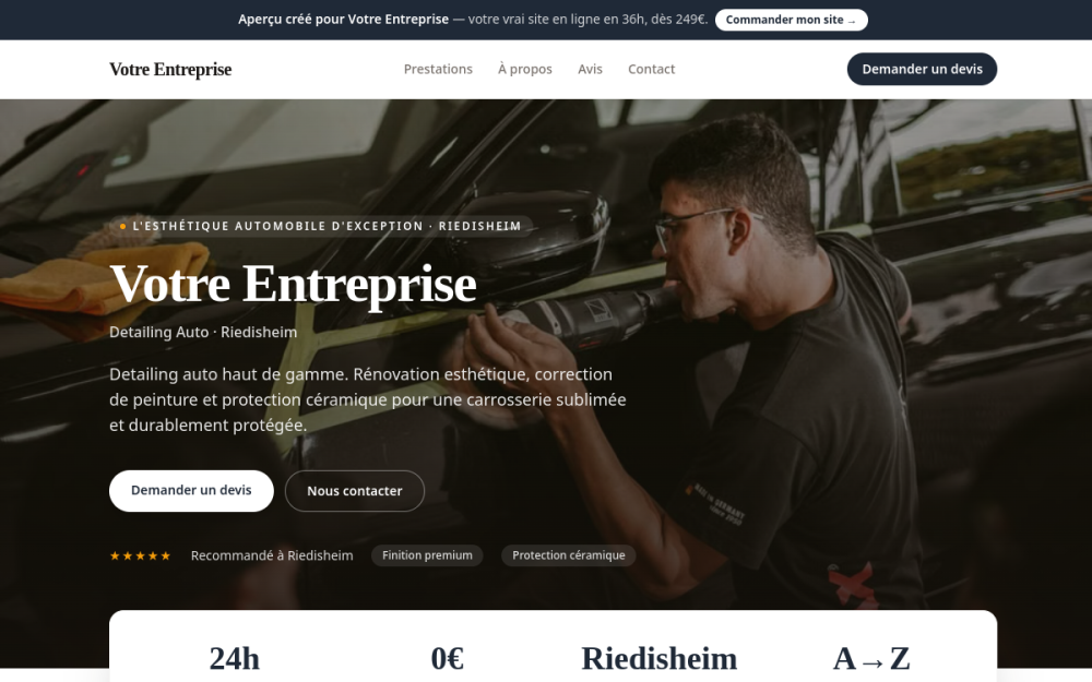 Agence digitale pour detailing auto à Riedisheim — création de site internet detailing auto à Riedisheim