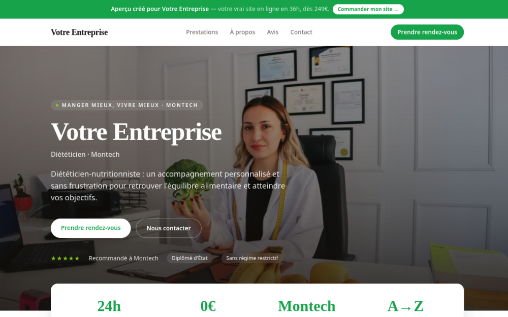 Agence digitale pour diététicien à Montech — création de site internet diététicien à Montech
