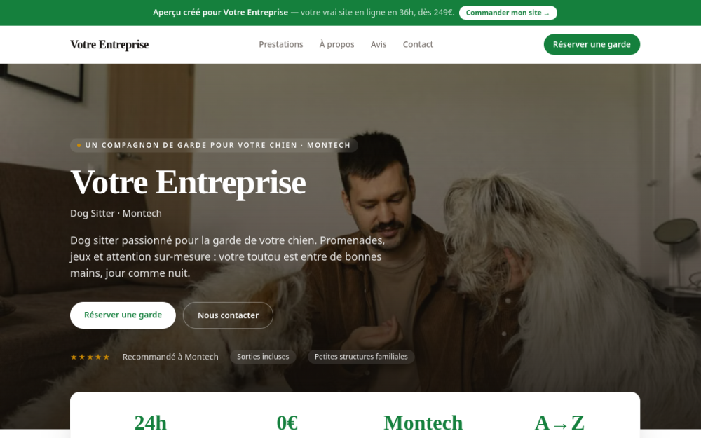 Agence digitale pour dog sitter à Montech — création de site internet dog sitter à Montech