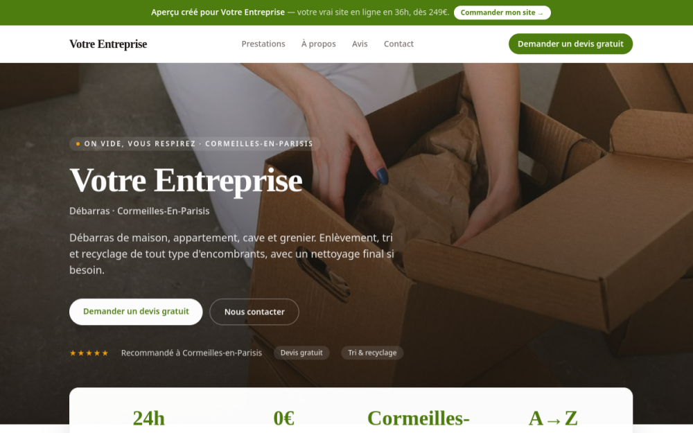 Agence digitale pour débarras à Cormeilles-en-Parisis — création de site internet débarras à Cormeilles-en-Parisis