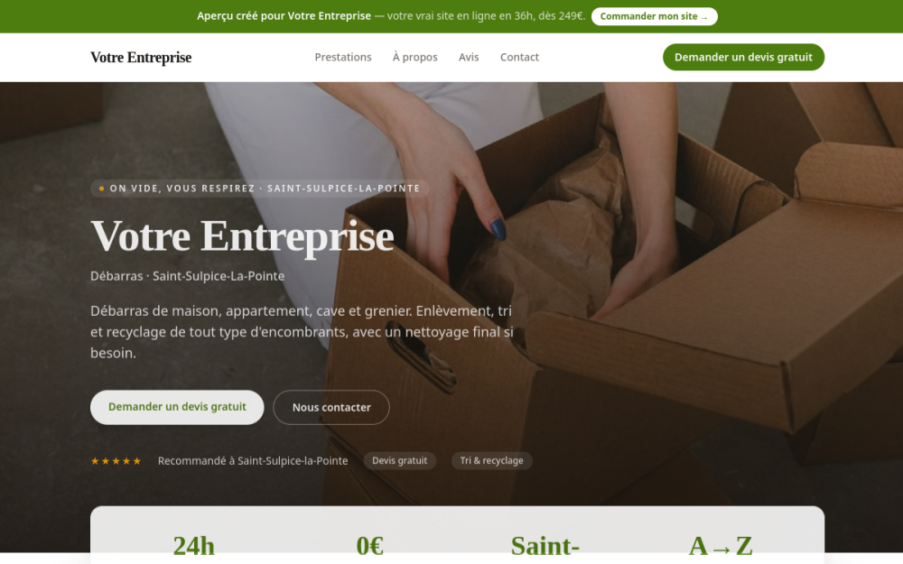 Agence digitale pour débarras à Saint-Sulpice-la-Pointe — création de site internet débarras à Saint-Sulpice-la-Pointe