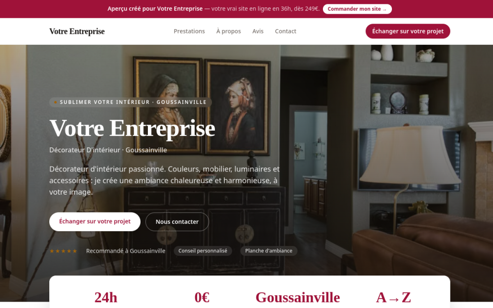 Agence digitale pour décorateur d'intérieur à Goussainville — création de site internet décorateur d'intérieur à Goussainville