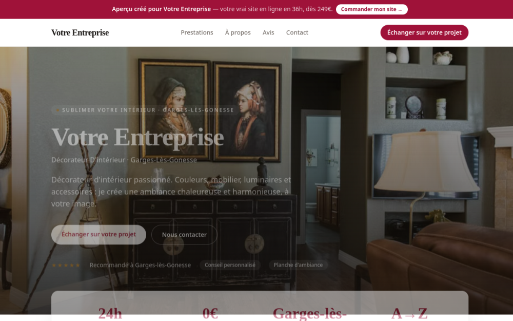 Agence digitale pour décorateur d'intérieur à Garges-lès-Gonesse — création de site internet décorateur d'intérieur à Garges-lès-Gonesse