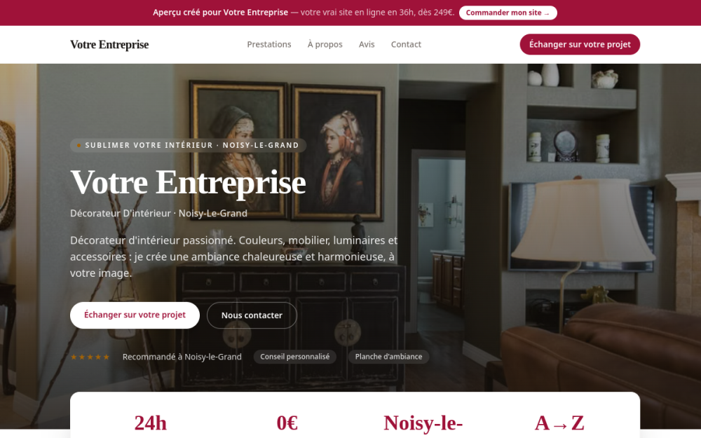 Agence digitale pour décorateur d'intérieur à Noisy-le-Grand — création de site internet décorateur d'intérieur à Noisy-le-Grand