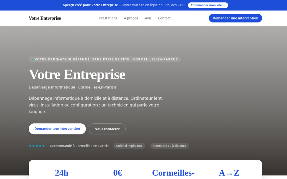 Agence digitale pour dépannage informatique à Cormeilles-en-Parisis — création de site internet dépannage informatique à Cormeilles-en-Parisis