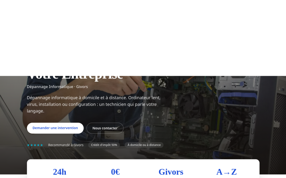 Agence digitale pour dépannage informatique à Givors — création de site internet dépannage informatique à Givors