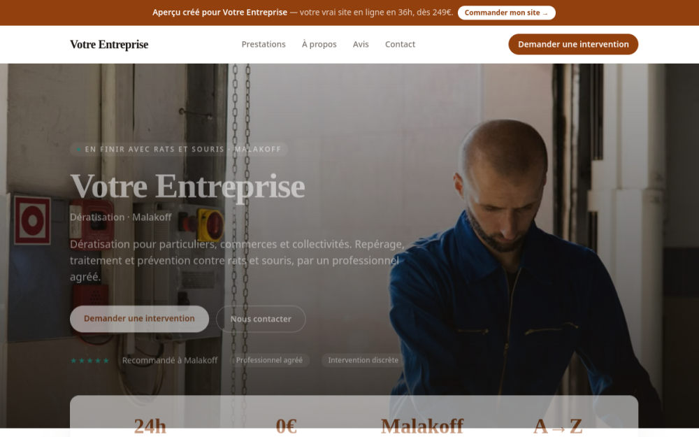 Agence digitale pour dératisation à Malakoff — création de site internet dératisation à Malakoff