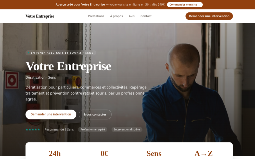 Agence digitale pour dératisation à Sens — création de site internet dératisation à Sens