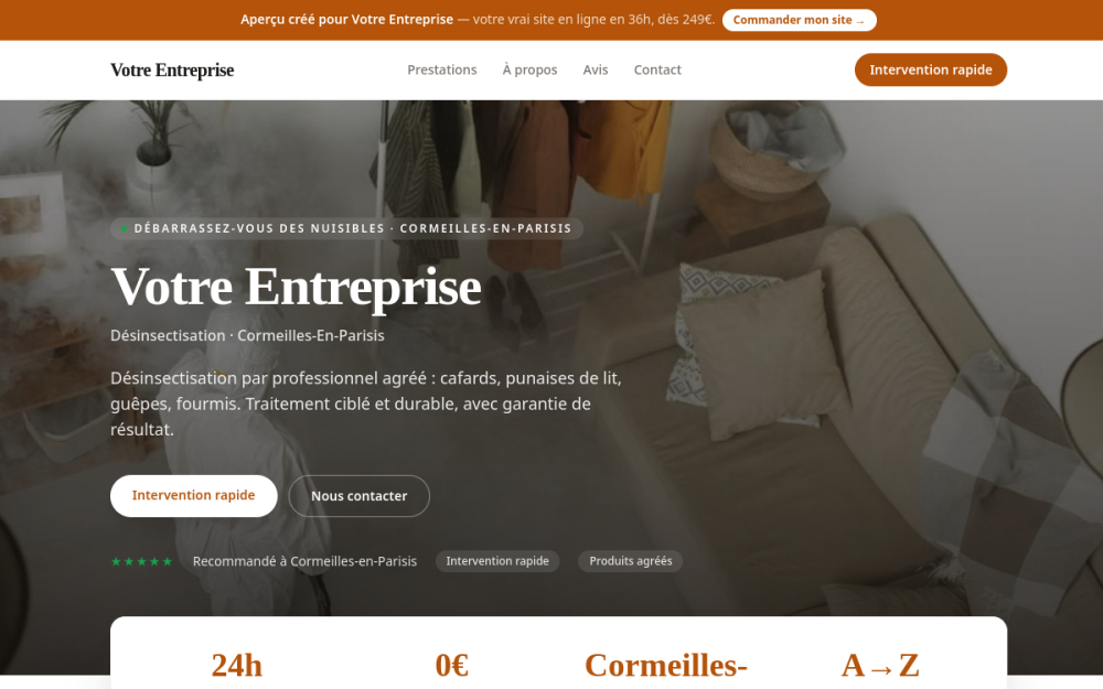 Agence digitale pour désinsectisation à Cormeilles-en-Parisis — création de site internet désinsectisation à Cormeilles-en-Parisis