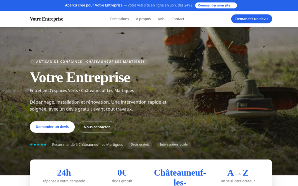 Agence digitale pour entretien d'espaces verts à Châteauneuf-les-Martigues — création de site internet entretien d'espaces verts à Châteauneuf-les-Martigues