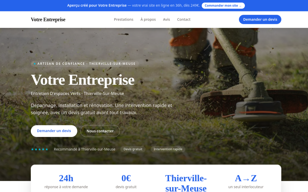 Agence digitale pour entretien d'espaces verts à Thierville-sur-Meuse — création de site internet entretien d'espaces verts à Thierville-sur-Meuse