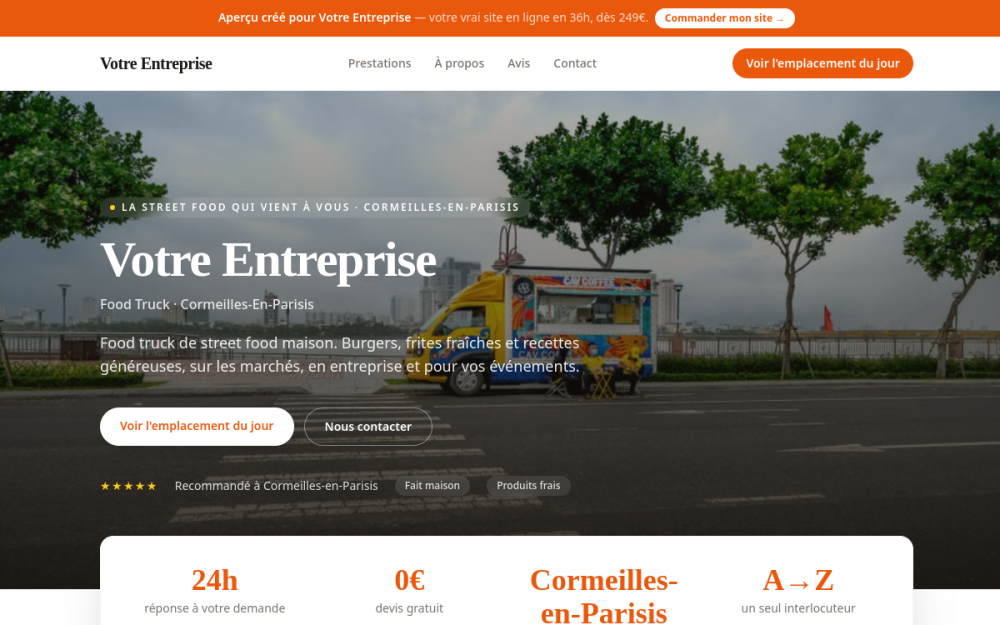 Agence digitale pour food truck à Cormeilles-en-Parisis — création de site internet food truck à Cormeilles-en-Parisis