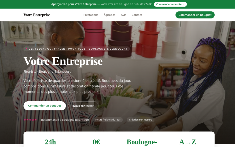 Agence digitale pour fleuriste à Boulogne-Billancourt — création de site internet fleuriste à Boulogne-Billancourt