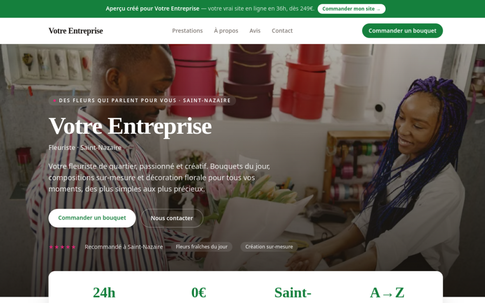 Agence digitale pour fleuriste à Saint-Nazaire — création de site internet fleuriste à Saint-Nazaire