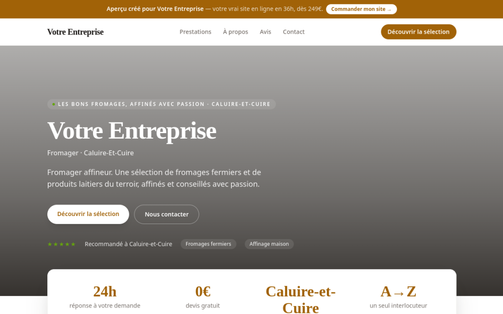 Agence digitale pour fromager à Caluire-et-Cuire — création de site internet fromager à Caluire-et-Cuire