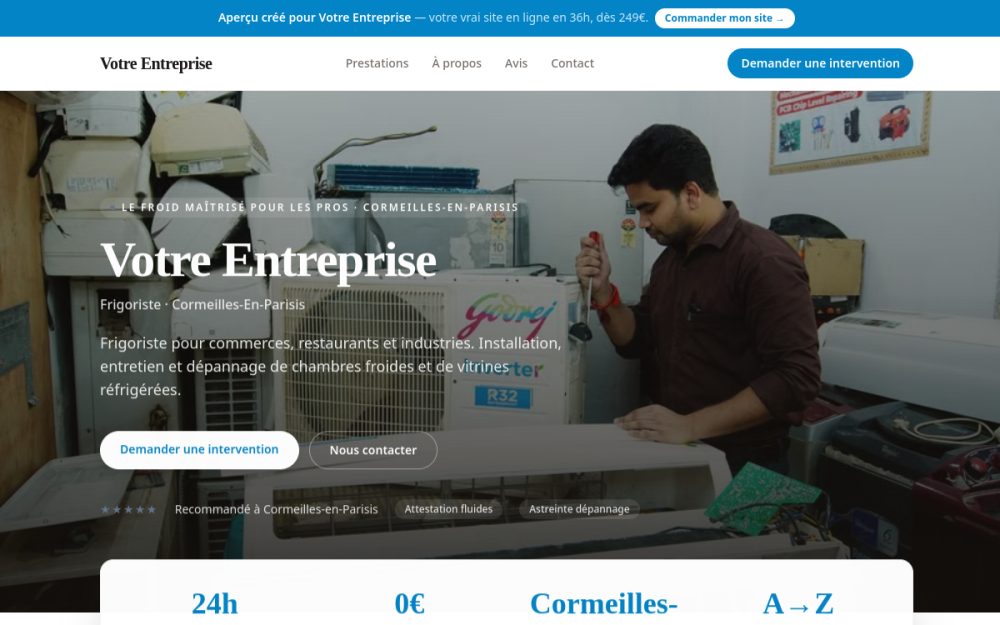Agence digitale pour frigoriste à Cormeilles-en-Parisis — création de site internet frigoriste à Cormeilles-en-Parisis