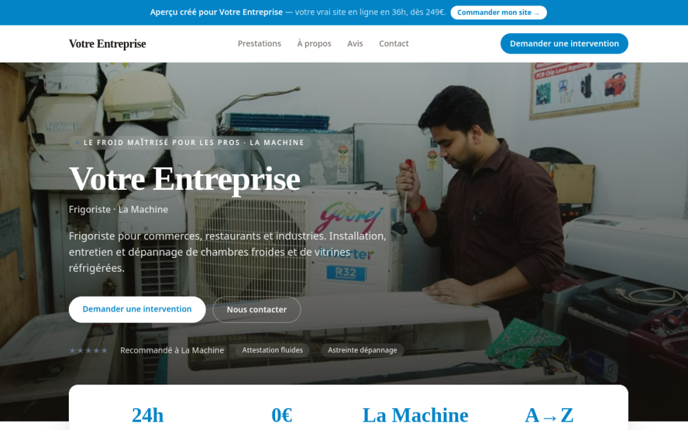 Agence digitale pour frigoriste à La Machine — création de site internet frigoriste à La Machine