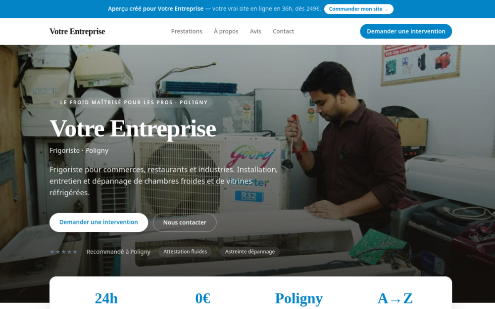 Agence digitale pour frigoriste à Poligny — création de site internet frigoriste à Poligny