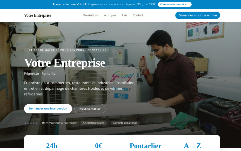 Agence digitale pour frigoriste à Pontarlier — création de site internet frigoriste à Pontarlier