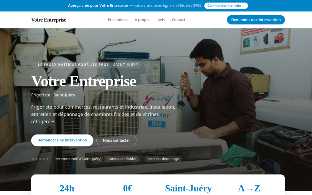 Agence digitale pour frigoriste à Saint-Juéry — création de site internet frigoriste à Saint-Juéry